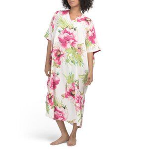 NATORI White Multi Sonomi Wedge Caftan